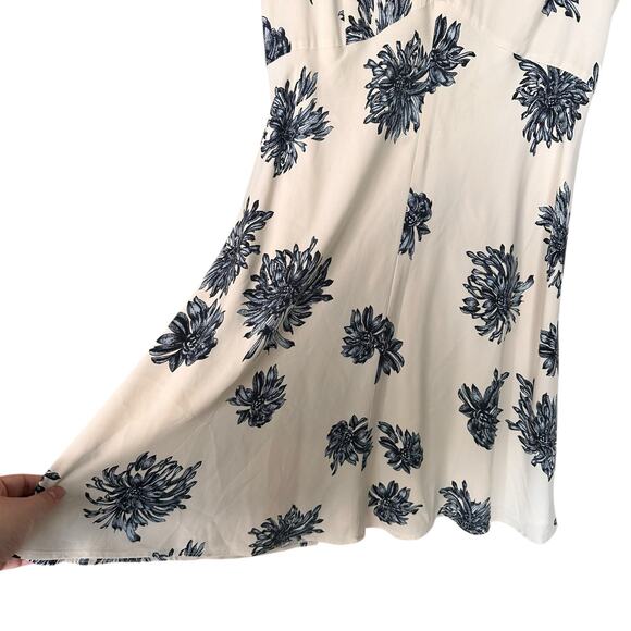 Nordstrom Collection Silk Floral A-line Ivory Sleeveless Cocktail Dress Size 8 - Picture 6 of 12